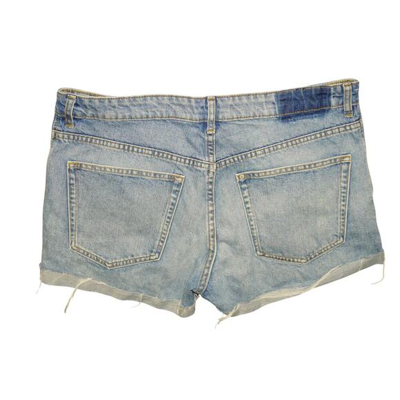 H&M &Denim Boyfriend Jean Shorts Women’s Size 10 Distressed Cutoff Rolled Hem - Picture 4 of 4